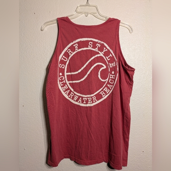 Surf Style Red Rash Guard with Wave Design Pre-owned Size Xl - Picture 2 of 7